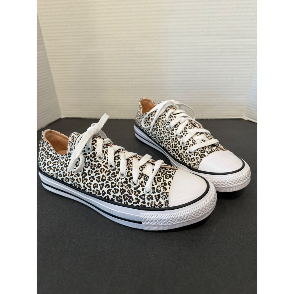 Converse All Star Unisex Leopard Print Low Top Lace Up New Canvas Sneaker Shoes - Picture 2 of 10